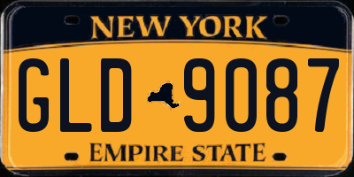 NY license plate GLD9087