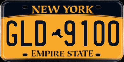 NY license plate GLD9100