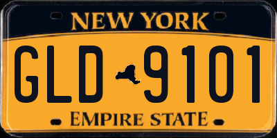 NY license plate GLD9101