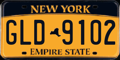 NY license plate GLD9102