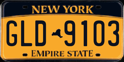 NY license plate GLD9103