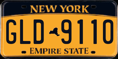 NY license plate GLD9110