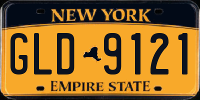 NY license plate GLD9121