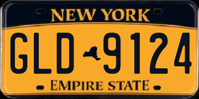 NY license plate GLD9124
