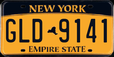 NY license plate GLD9141