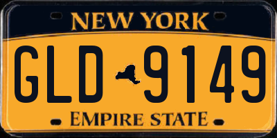 NY license plate GLD9149