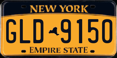 NY license plate GLD9150