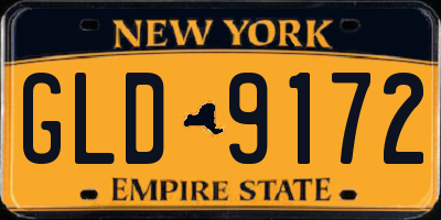 NY license plate GLD9172