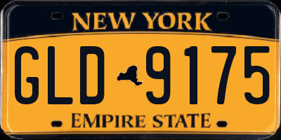 NY license plate GLD9175
