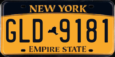 NY license plate GLD9181