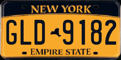 NY license plate GLD9182