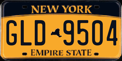 NY license plate GLD9504