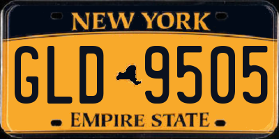 NY license plate GLD9505