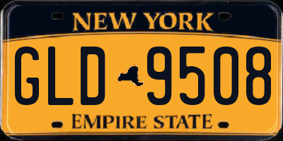NY license plate GLD9508