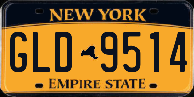 NY license plate GLD9514