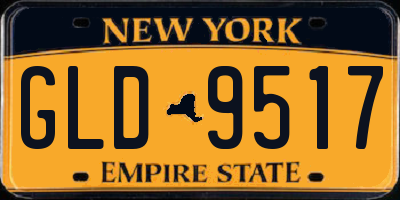NY license plate GLD9517