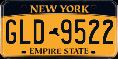 NY license plate GLD9522