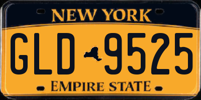 NY license plate GLD9525