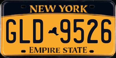 NY license plate GLD9526