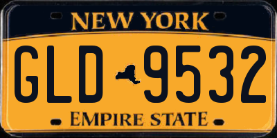 NY license plate GLD9532