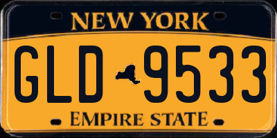 NY license plate GLD9533