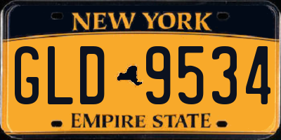 NY license plate GLD9534