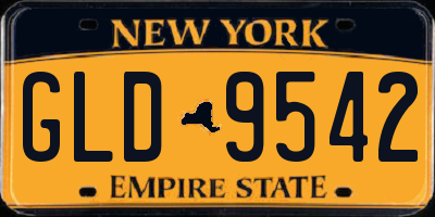 NY license plate GLD9542