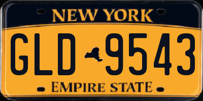 NY license plate GLD9543