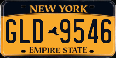 NY license plate GLD9546