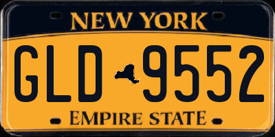 NY license plate GLD9552