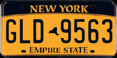 NY license plate GLD9563