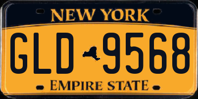 NY license plate GLD9568