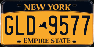 NY license plate GLD9577