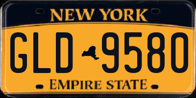 NY license plate GLD9580