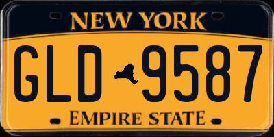 NY license plate GLD9587