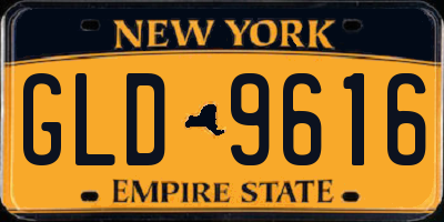 NY license plate GLD9616