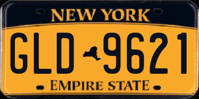 NY license plate GLD9621