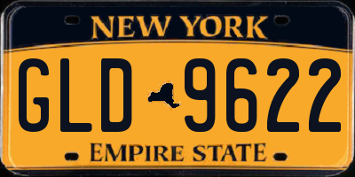 NY license plate GLD9622