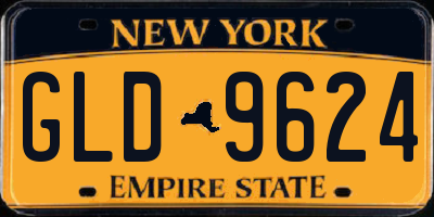 NY license plate GLD9624