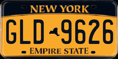 NY license plate GLD9626