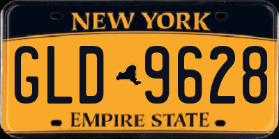 NY license plate GLD9628