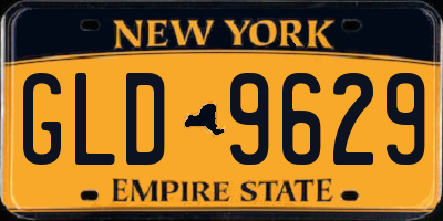 NY license plate GLD9629