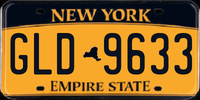 NY license plate GLD9633