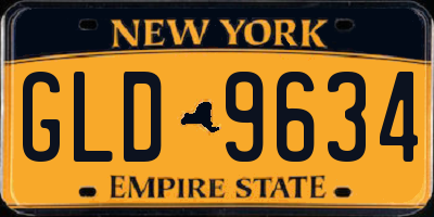 NY license plate GLD9634