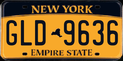 NY license plate GLD9636