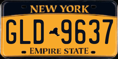 NY license plate GLD9637