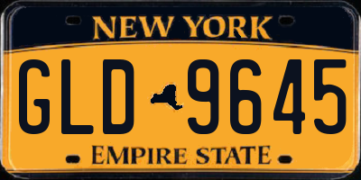NY license plate GLD9645
