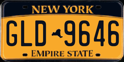 NY license plate GLD9646