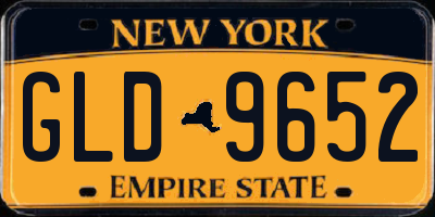 NY license plate GLD9652