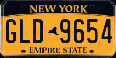 NY license plate GLD9654